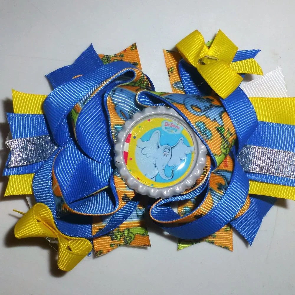 Dr Seuss Horton Girls 5-Inch Hair Bow Clip